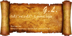 Göncző Leontina névjegykártya